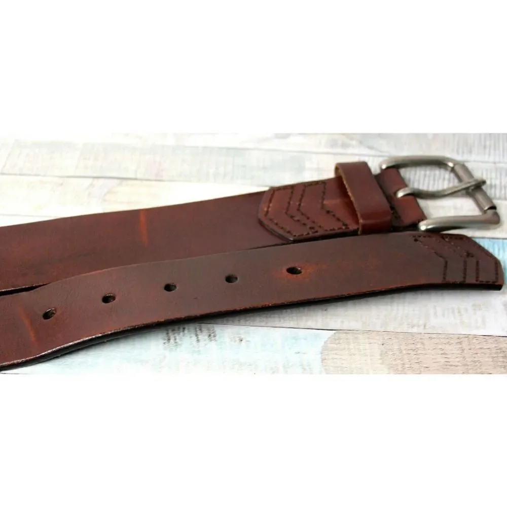 SADDLE BROWN GENUINE LEATHER 1 1/2